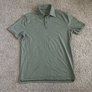 Woolx Preston Short Sleeve Striped Merino Wool Polo